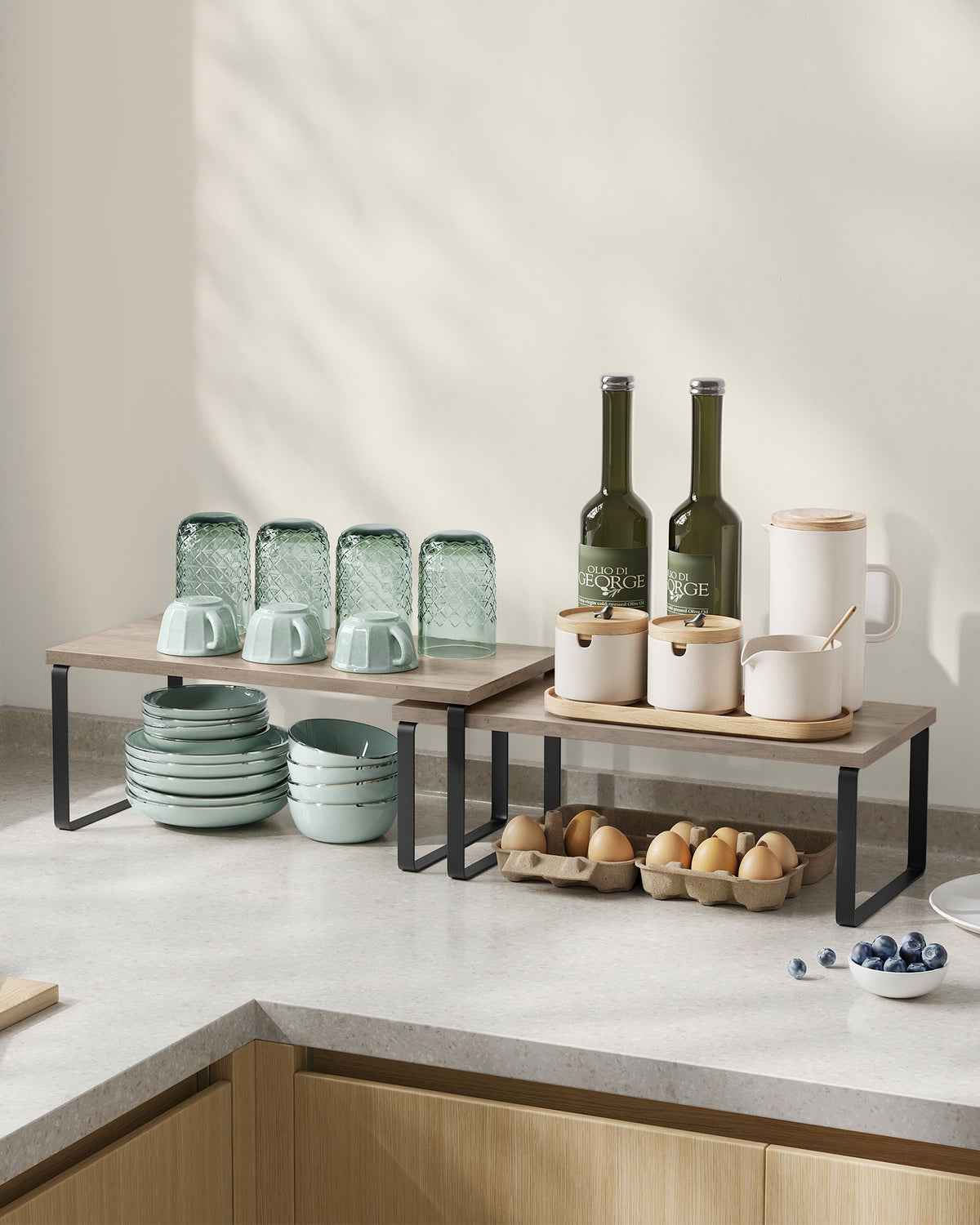Set of 2 Kitchen Counter Shelves