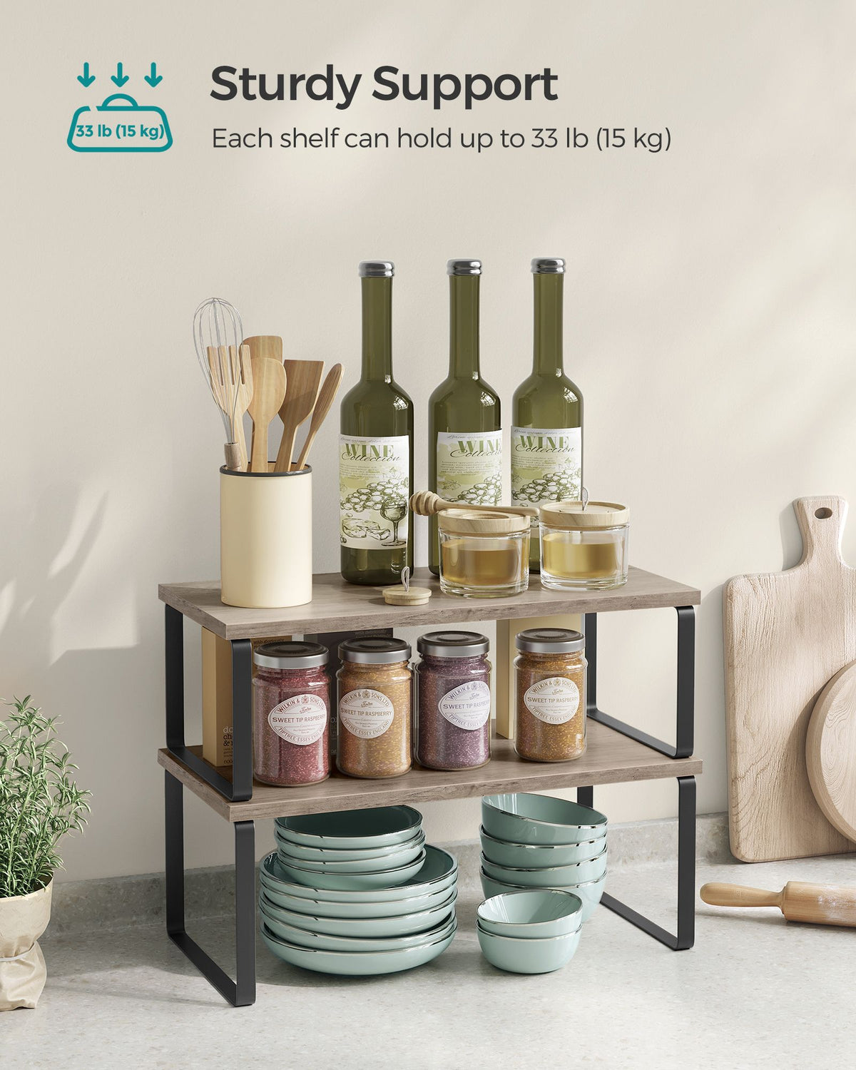 Set of 2 Kitchen Counter Shelves