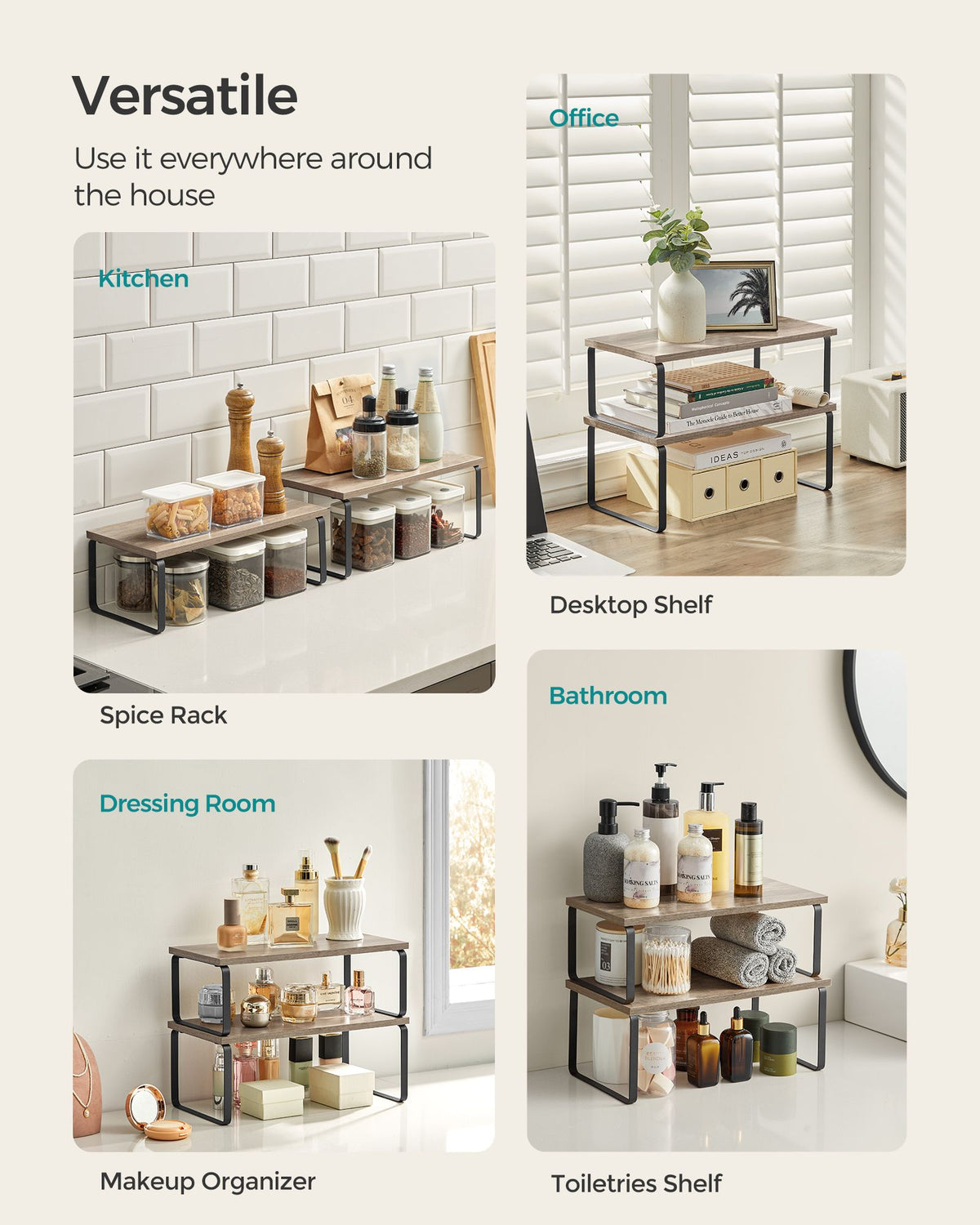 Set of 2 Kitchen Counter Shelves