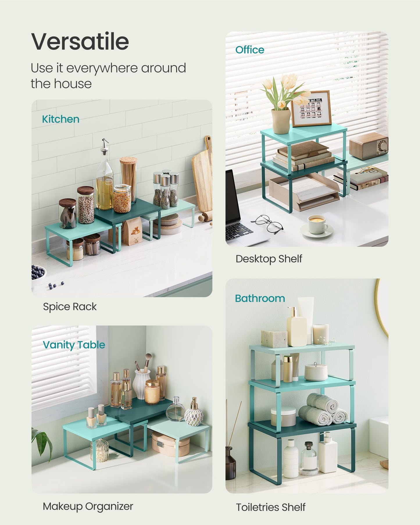 Set of 3 Kitchen Counter Shelves
