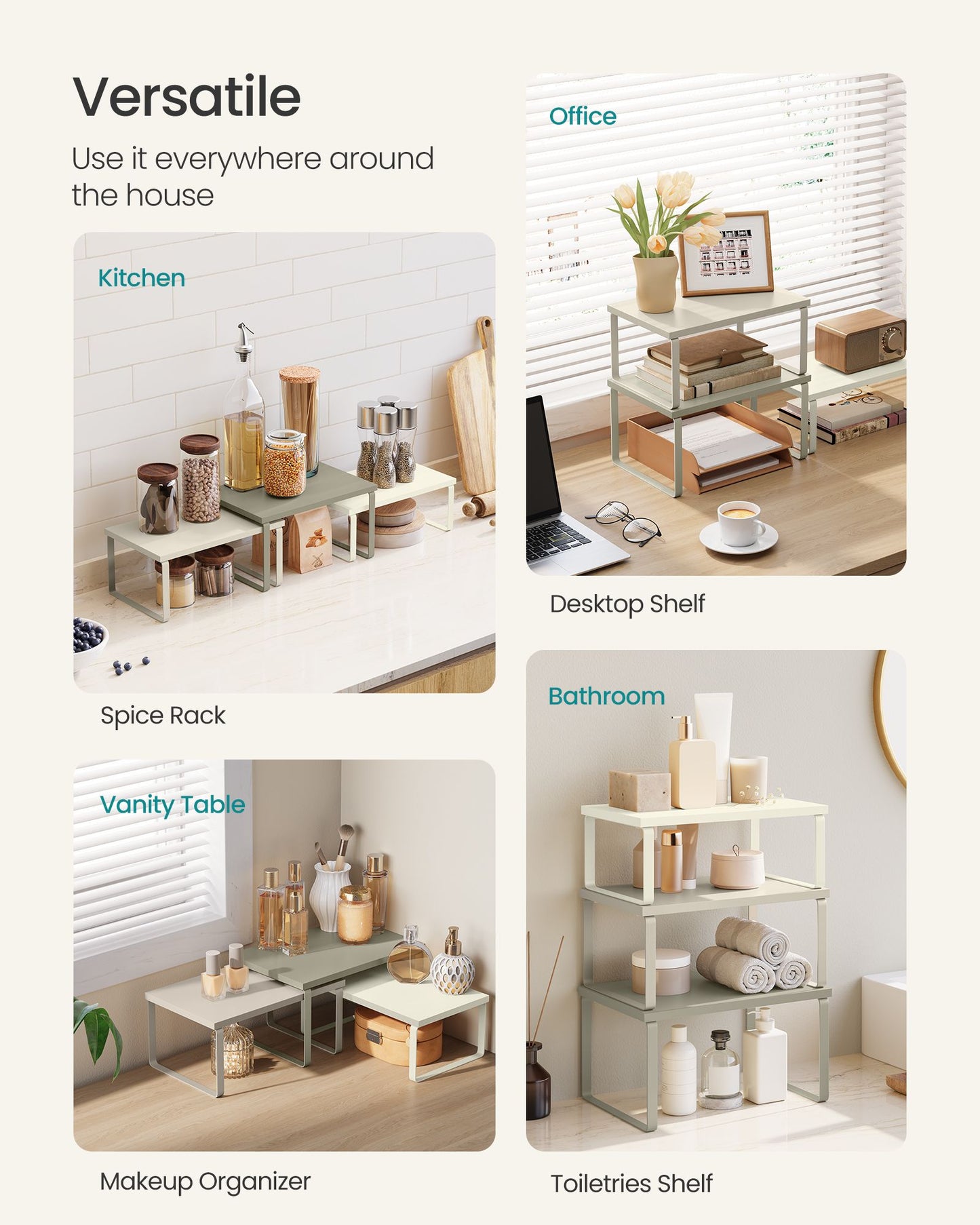 Set of 3 Kitchen Counter Shelves