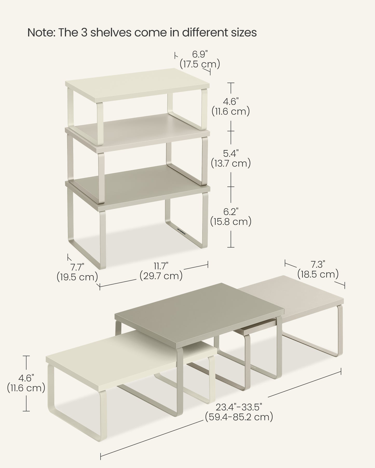 Set of 3 Kitchen Counter Shelves