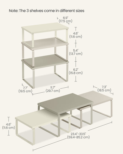Set of 3 Kitchen Counter Shelves