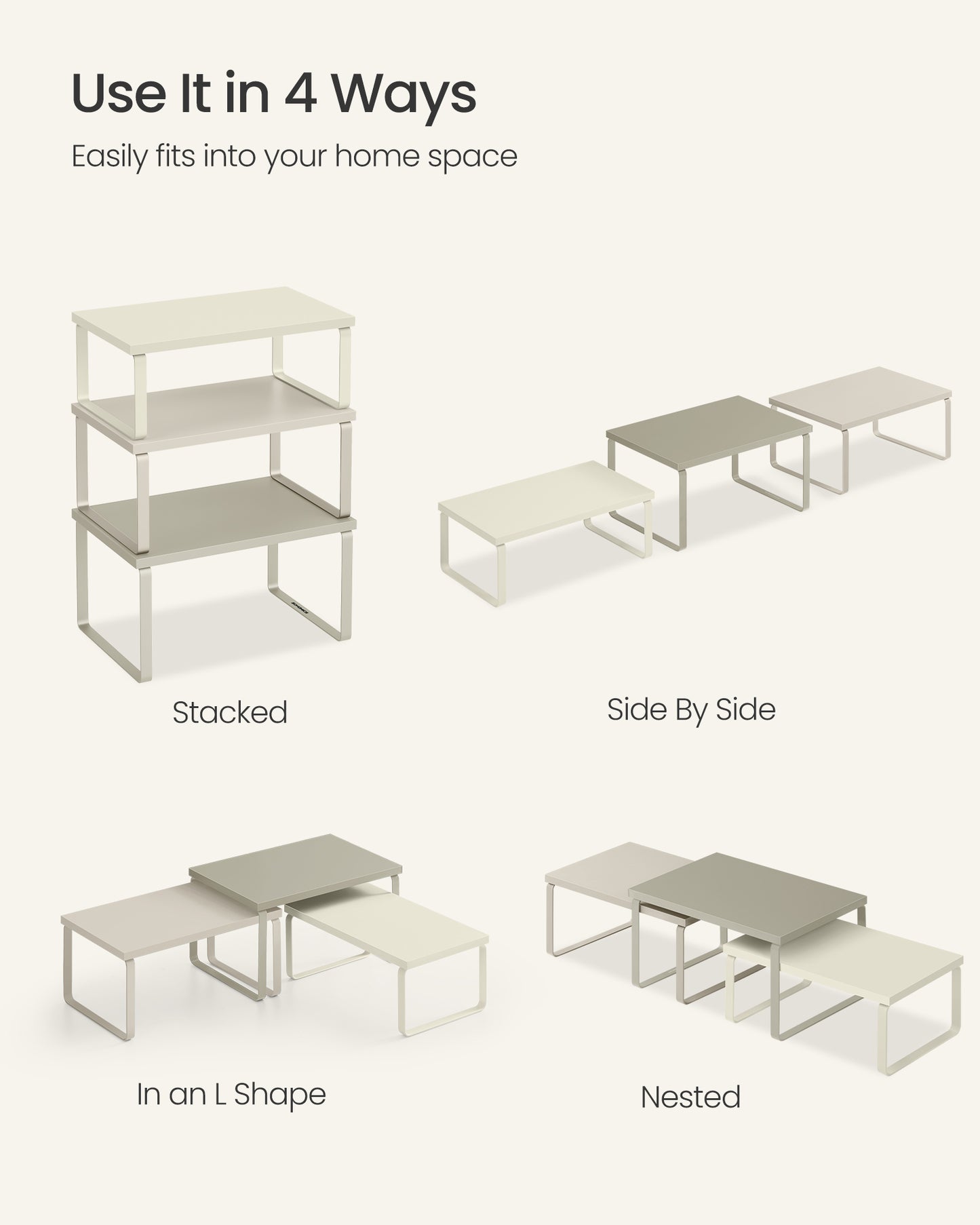 Set of 3 Kitchen Counter Shelves