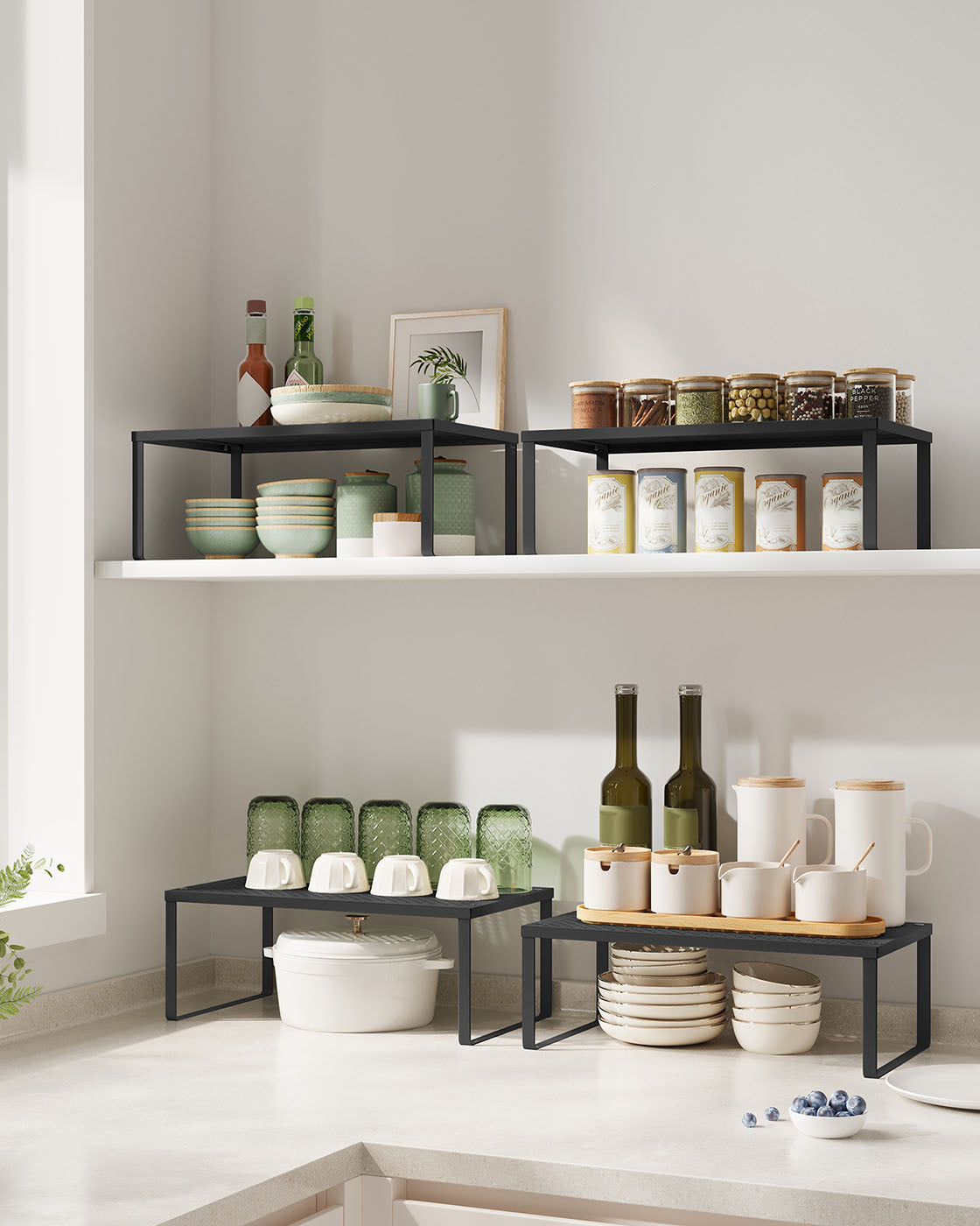 Set of 2 Metal Kitchen Spice Racks - HWLEXTRA 