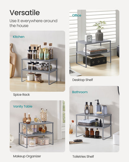 Set of 2 Metal Kitchen Spice Racks - HWLEXTRA 