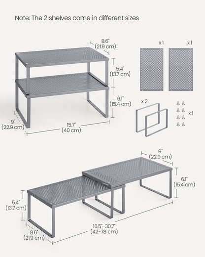 Set of 2 Metal Kitchen Spice Racks - HWLEXTRA 