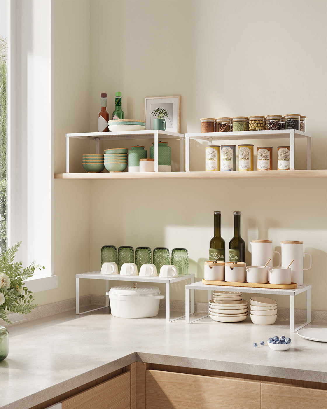 Set of 2 Metal Kitchen Spice Racks - HWLEXTRA 