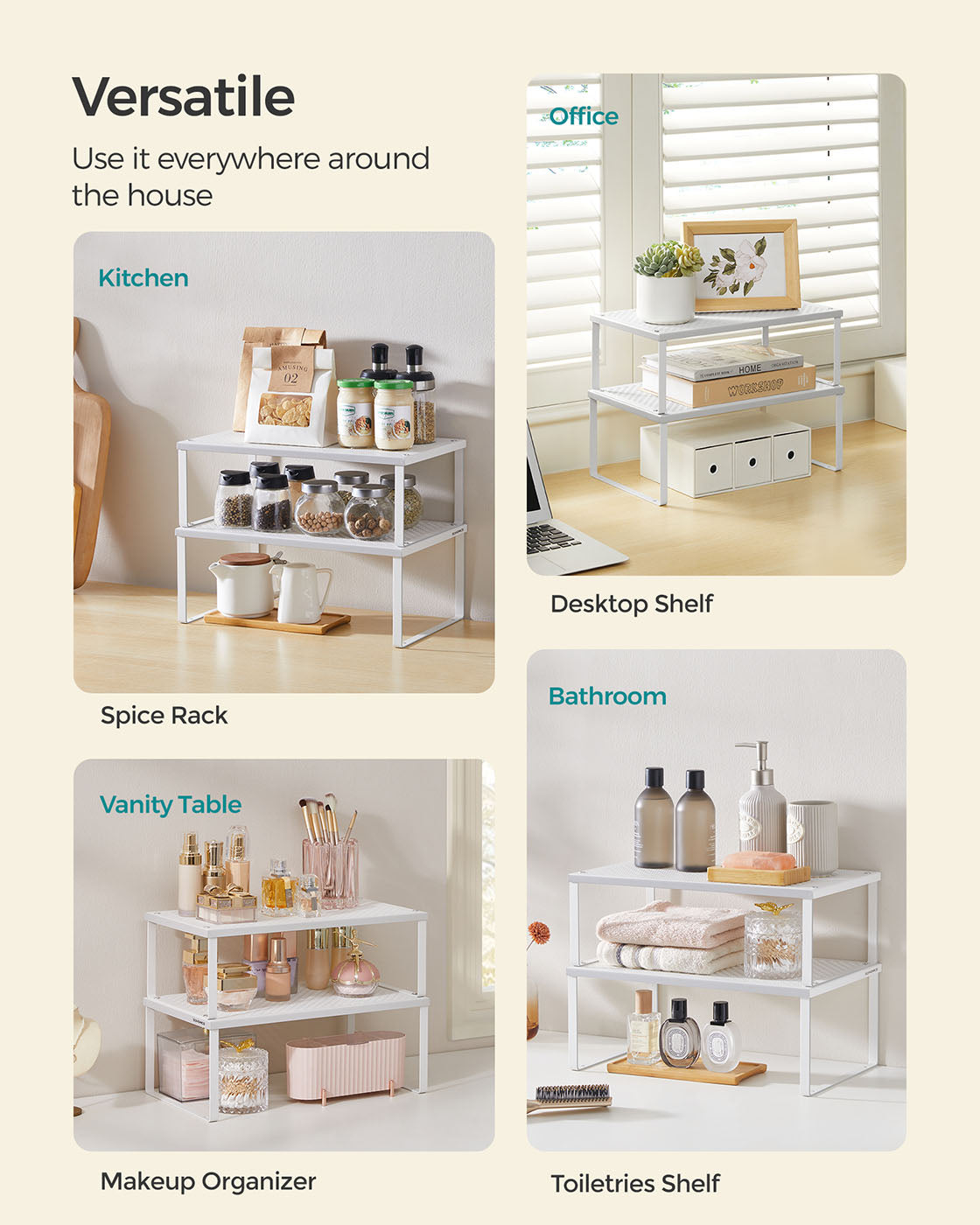 Set of 2 Metal Kitchen Spice Racks - HWLEXTRA 