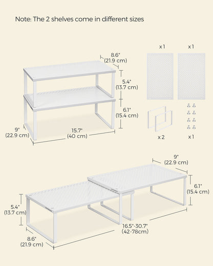 Set of 2 Metal Kitchen Spice Racks - HWLEXTRA 