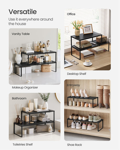 Set of 2 Expandable Kitchen Countertop Shelves