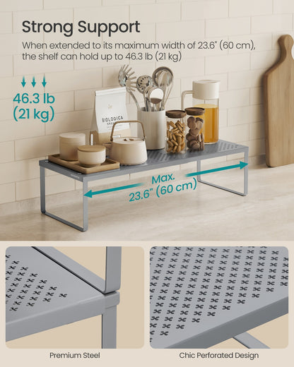 Set of 2 Expandable Kitchen Countertop Shelves