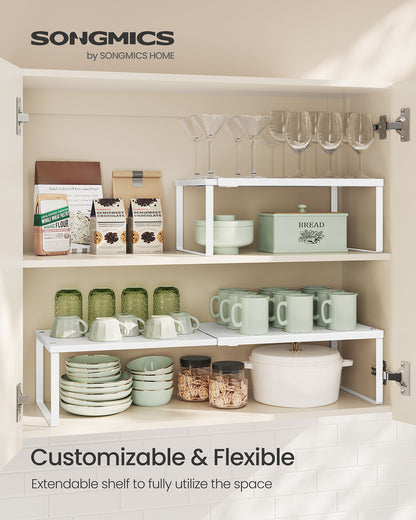 Set of 2 Expandable Kitchen Countertop Shelves