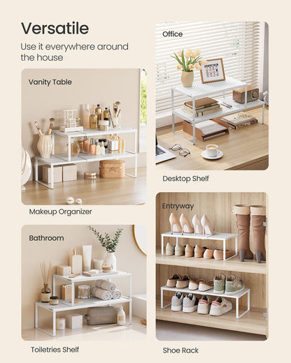 Set of 2 Expandable Kitchen Countertop Shelves