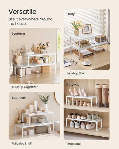 Set of 2 Expandable Kitchen Countertop Shelves