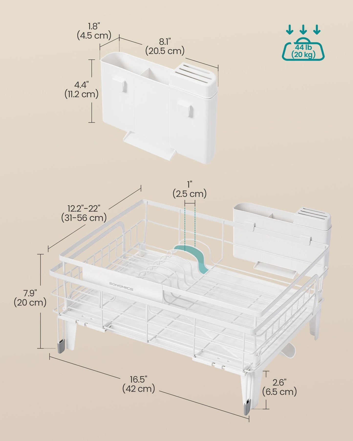 Dish Drying Rack, Kitchen Dish Rack, with Drainboard