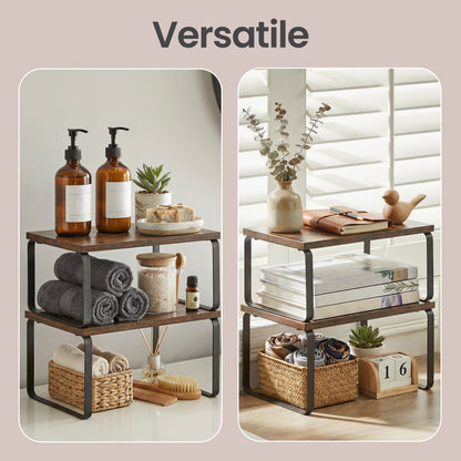 29.7 cm Cabinet Organizer Shelf, Set of 2 Kitchen Counter Shelves, Kitchen Storage - image 15