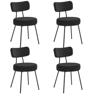 Dining Chairs Set of 4, Modern Upholstered Dining Room Chairs, Ink Black