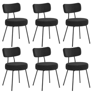 Dining Chairs Set of 6, Modern Upholstered Dining Room Chairs, Ink Black