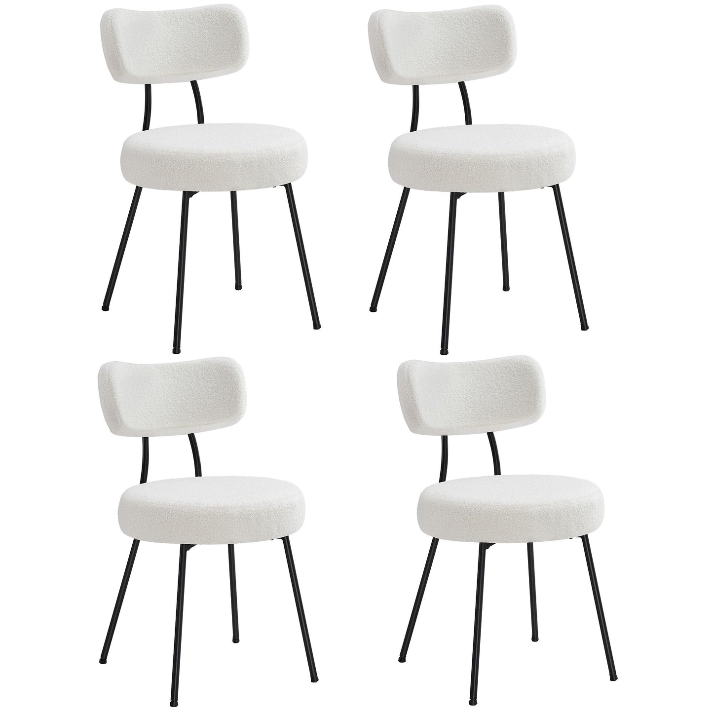 Dining Chairs Set of 4, Modern Upholstered Dining Room Chairs, Cream White