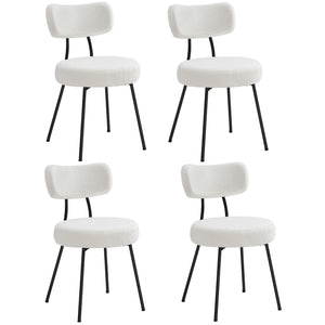 Dining Chairs Set of 4, Modern Upholstered Dining Room Chairs, Cream White