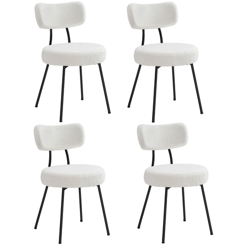 Dining Chairs Set of 4, Modern Upholstered Dining Room Chairs, Cream White