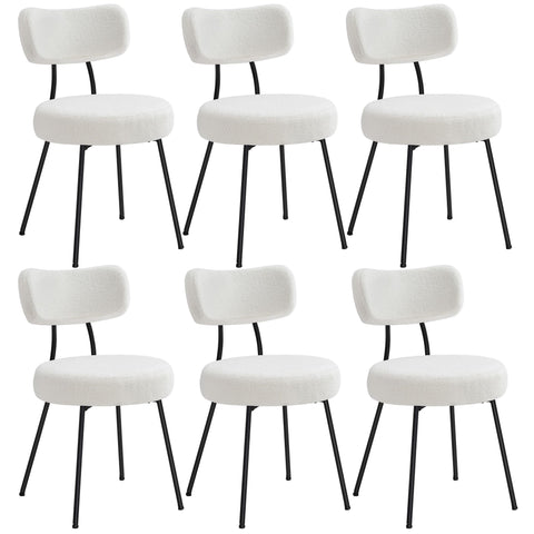 Dining Chairs Set of 6, Modern Upholstered Dining Room Chairs, Cream White
