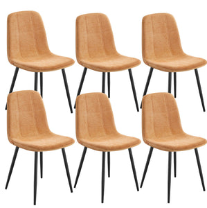 Set of 6 Dining Chairs, Dining Room Kitchen Chairs, Metal Frame, Adjustable Feet, Easy to Clean - image 5