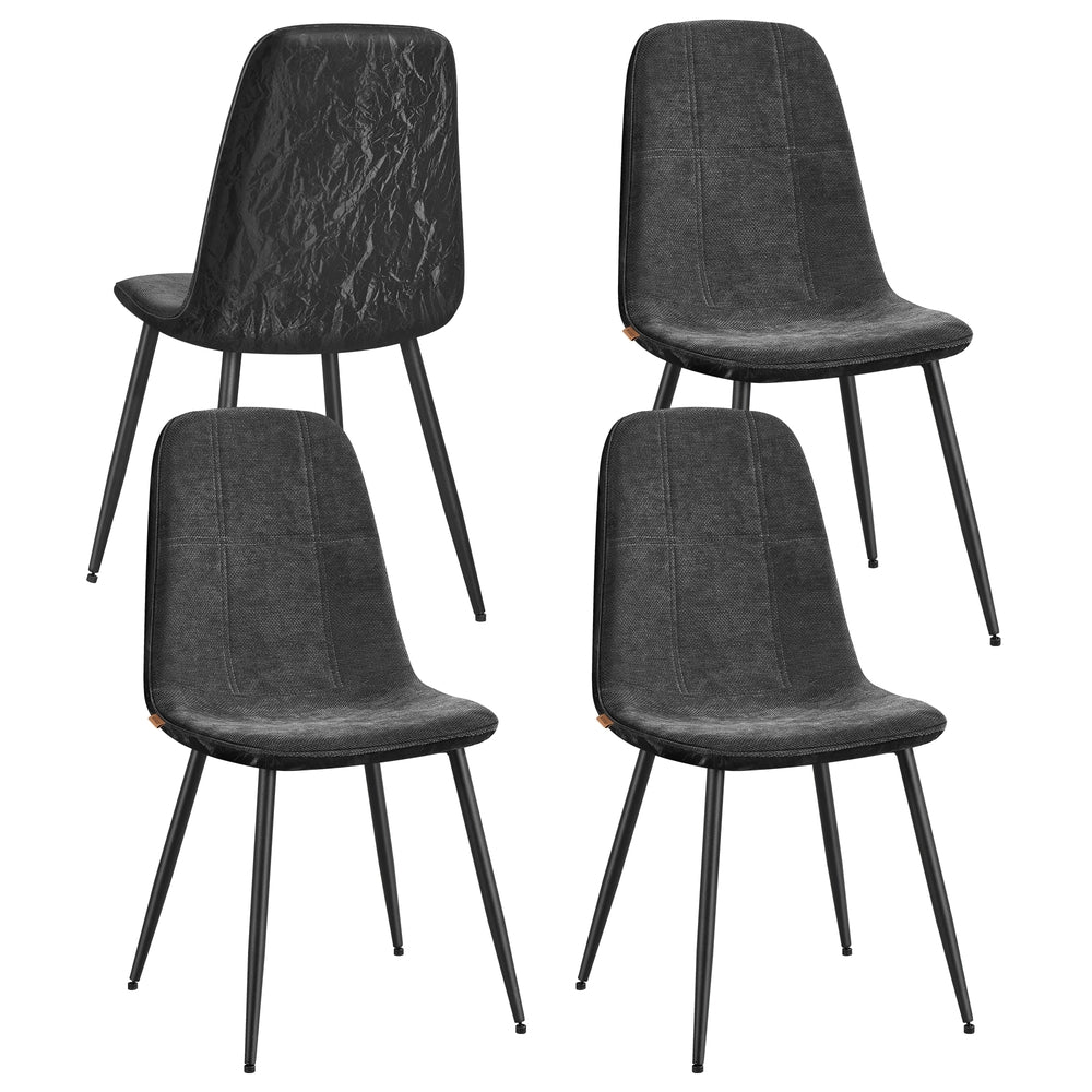 Set of Four Chenille Dining Chairs Slate Grey - image 2
