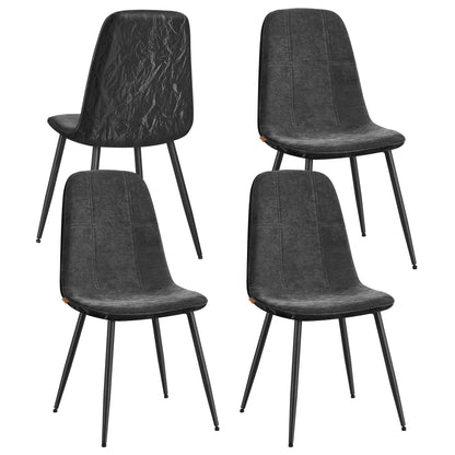 Set of Four Chenille Dining Chairs Slate Grey - image 2