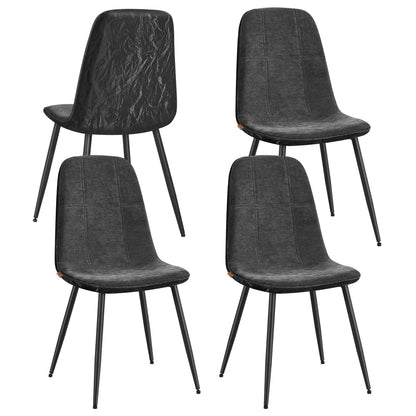 Set of Four Chenille Dining Chairs Slate Grey - image 1