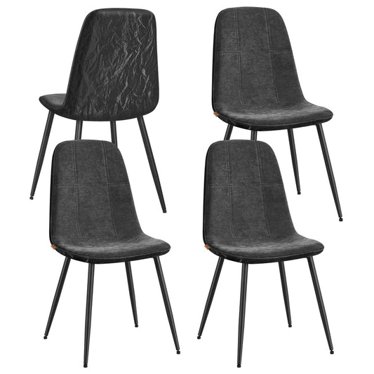 Set of Four Chenille Dining Chairs Slate Grey - image 1