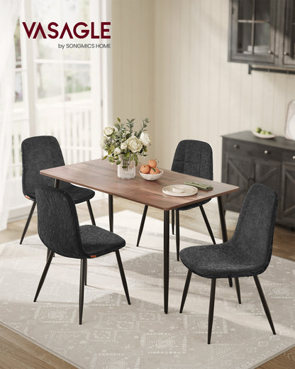 Set of Four Chenille Dining Chairs Slate Grey - image 3
