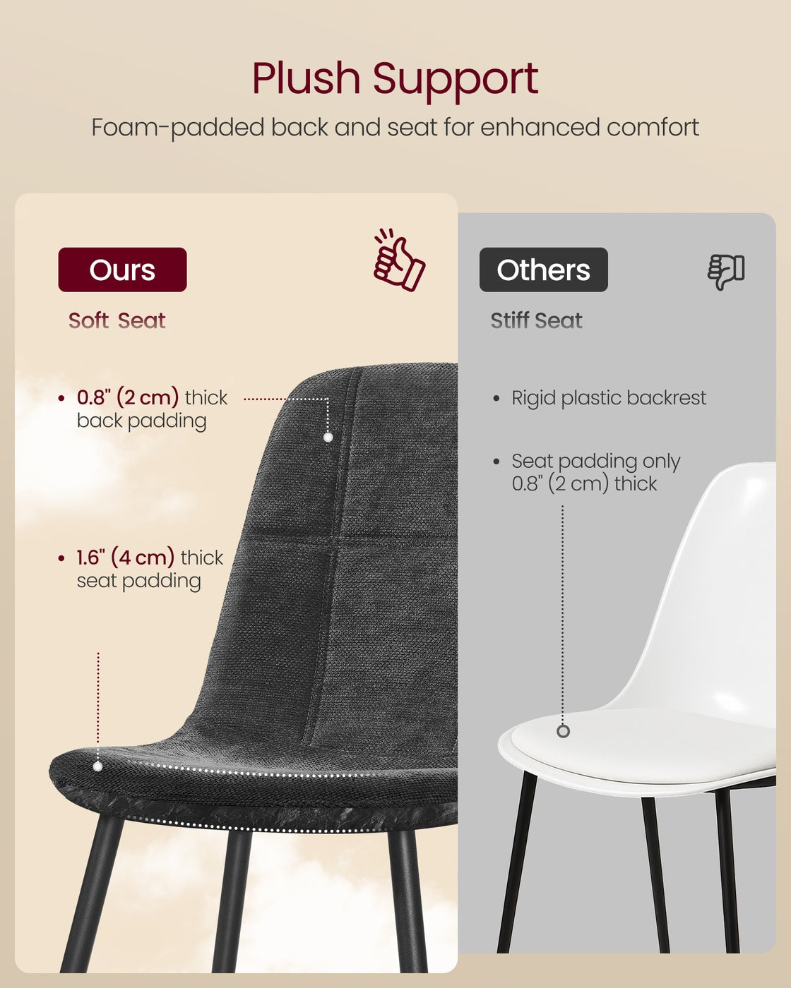 Set of Four Chenille Dining Chairs Slate Grey - image 7
