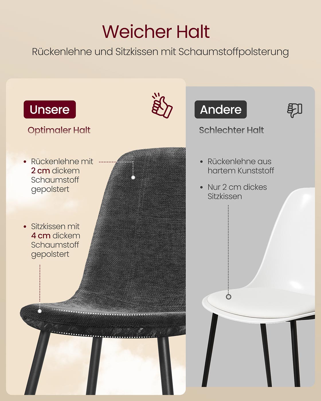 Set of Four Chenille Dining Chairs Slate Grey