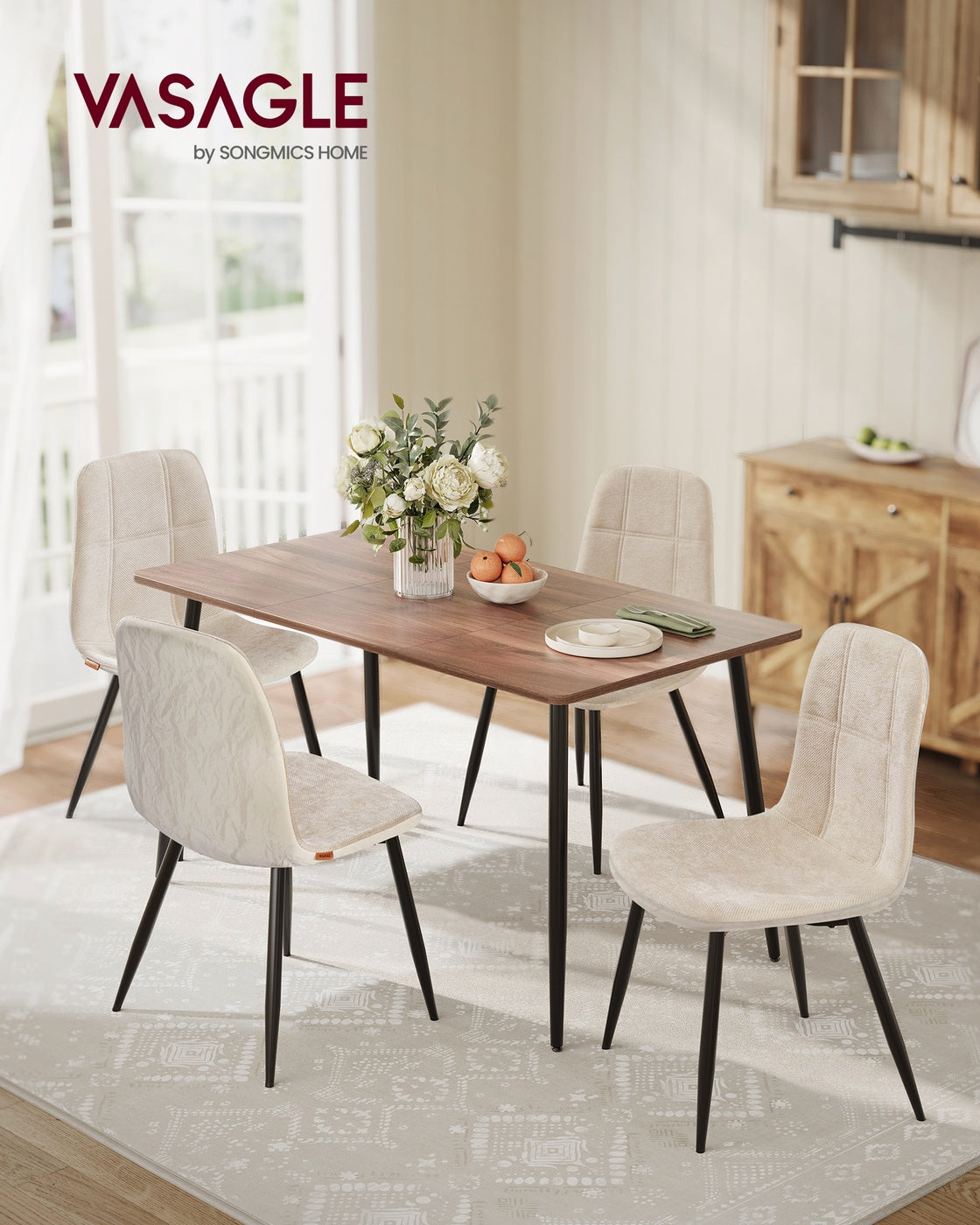 Set of Four Chenille Dining Chairs Slate Grey - image 10