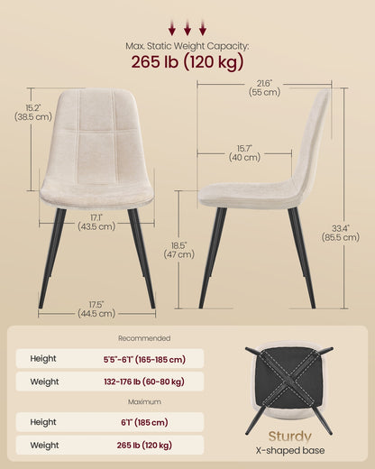 Set of Four Chenille Dining Chairs Slate Grey - image 11