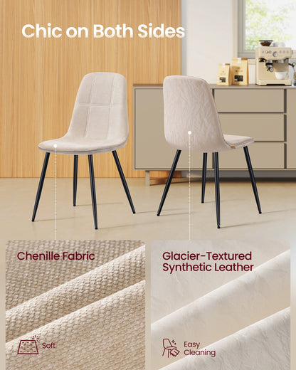 Set of Four Chenille Dining Chairs Slate Grey - image 12