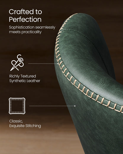 Synthetic leather dining chair with storage pocket