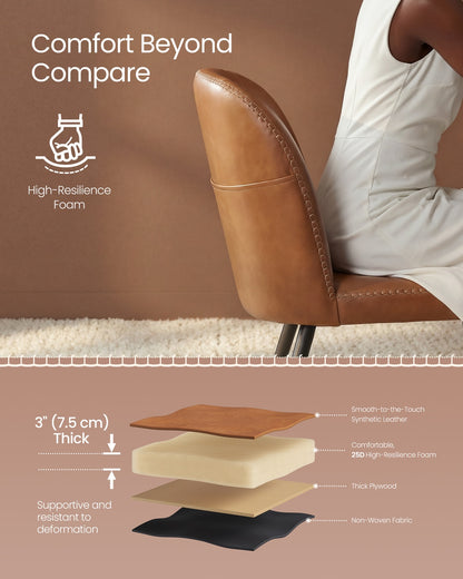 Synthetic leather dining chair with storage pocket - image 5