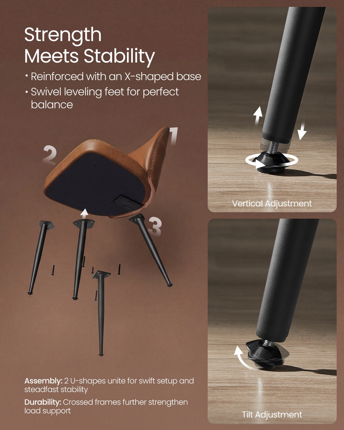 Synthetic leather dining chair with storage pocket - image 7