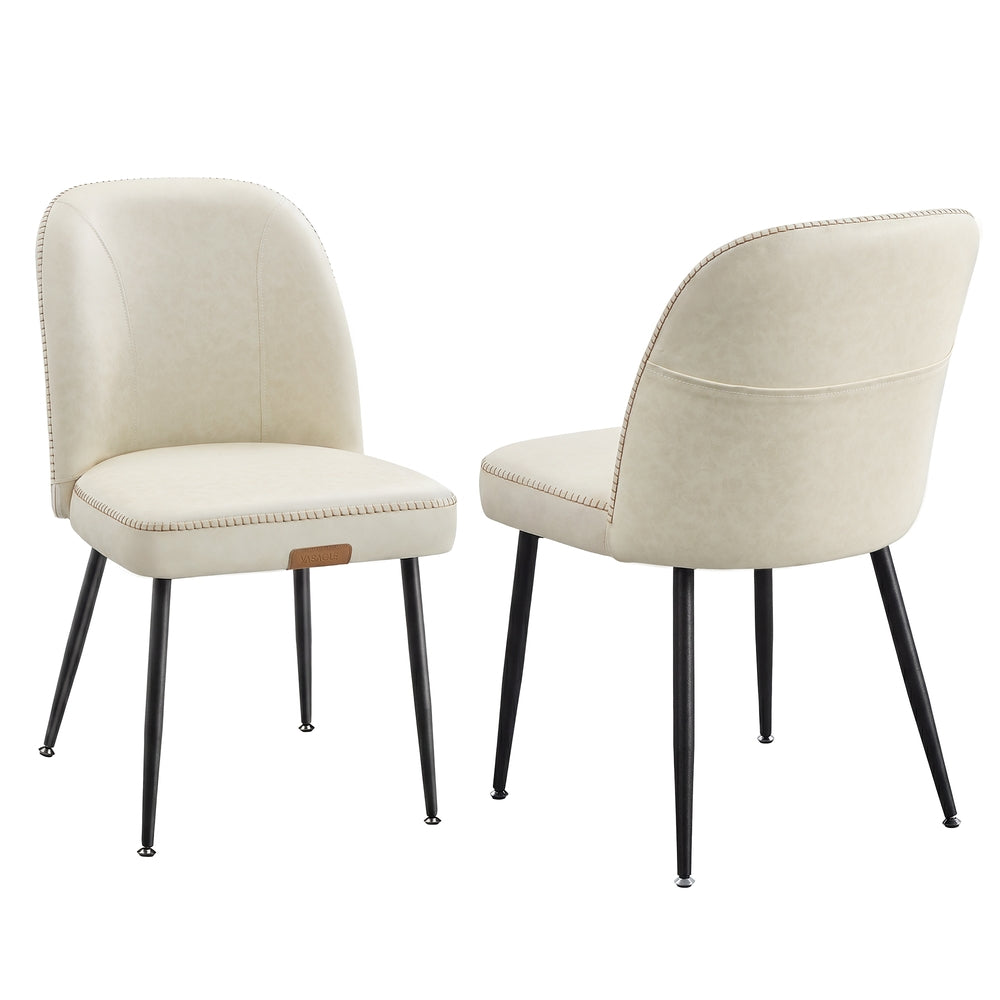 Synthetic leather dining chair with storage pocket - image 11