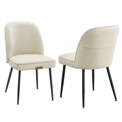 Synthetic leather dining chair with storage pocket - image 11