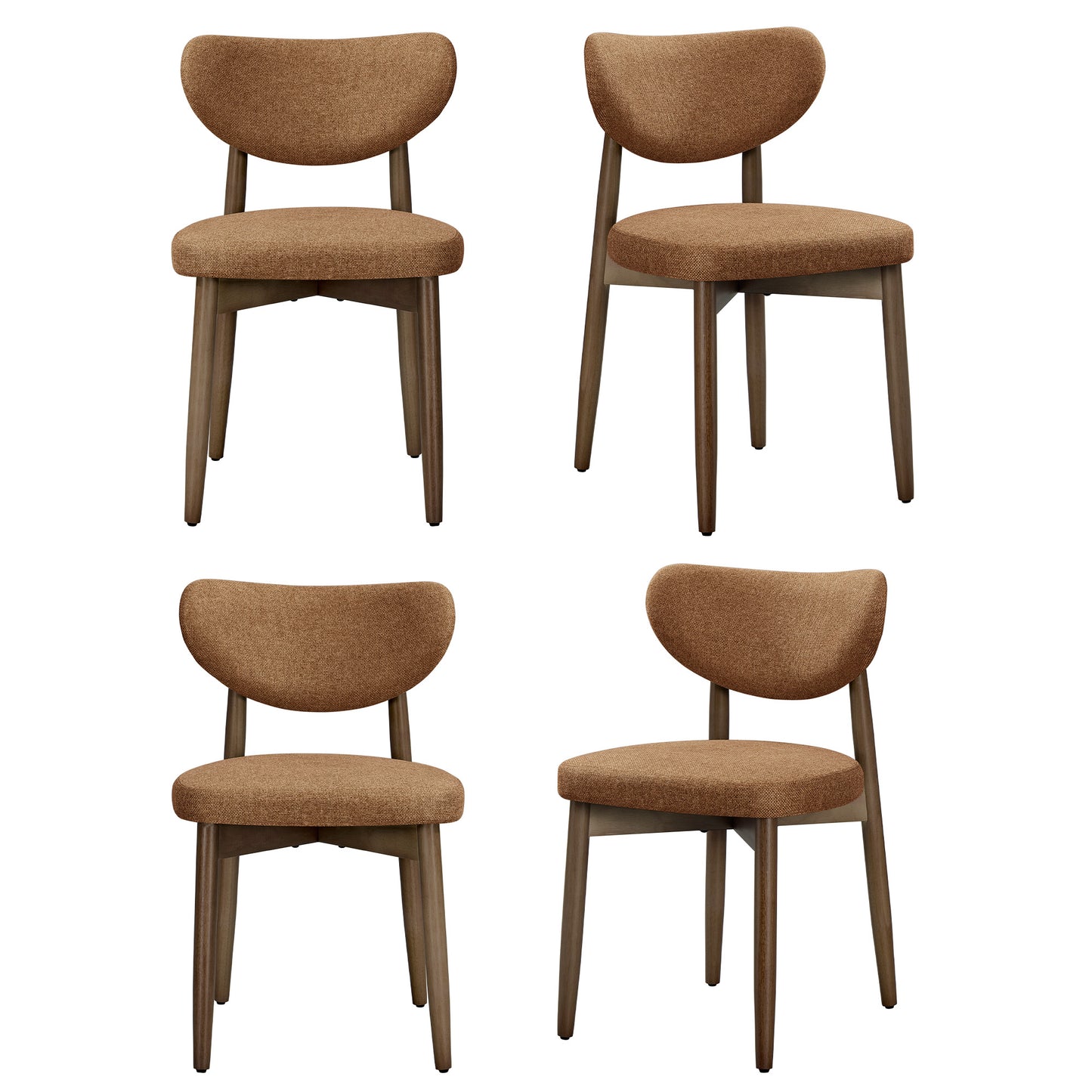 Wooden Dining Chairs Set of 2, Cappuccino Beige - image 17