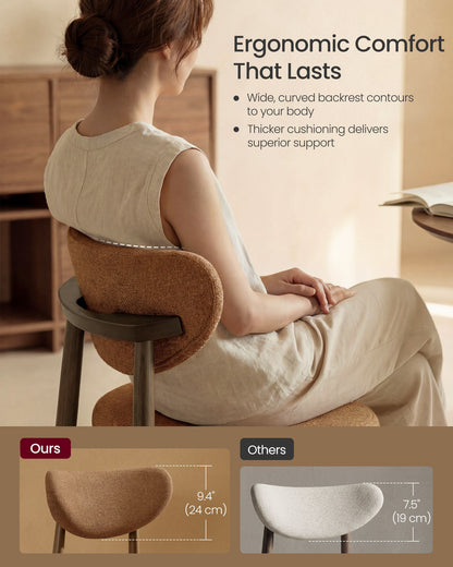 Wooden Dining Chairs Set of 2, Cappuccino Beige - image 19