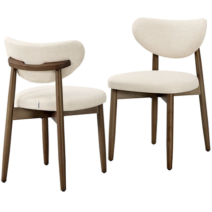 Wooden Dining Chairs Set of 2, Cappuccino Beige - image 36