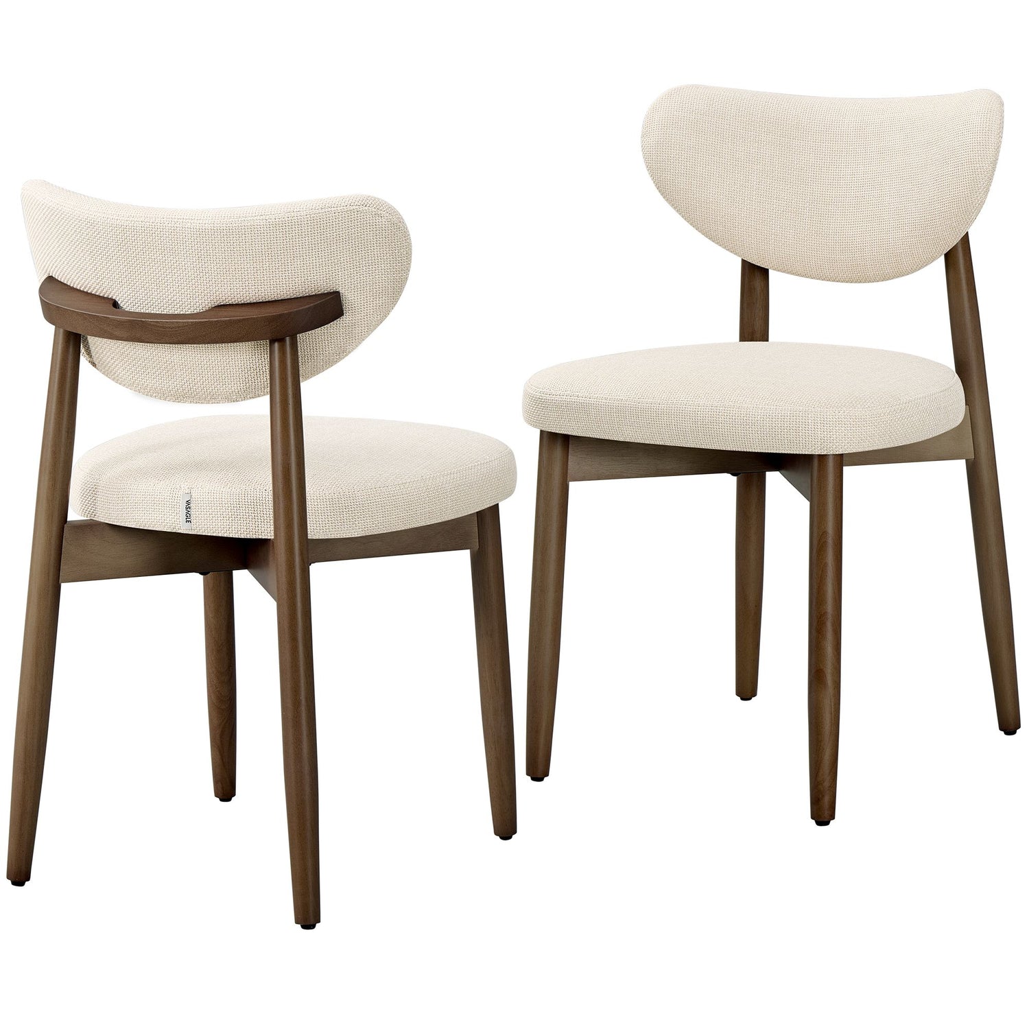 Wooden Dining Chairs Set of 2, Cappuccino Beige - image 1
