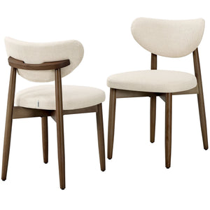 Wooden Dining Chairs Set of 2, Cappuccino Beige - image 36