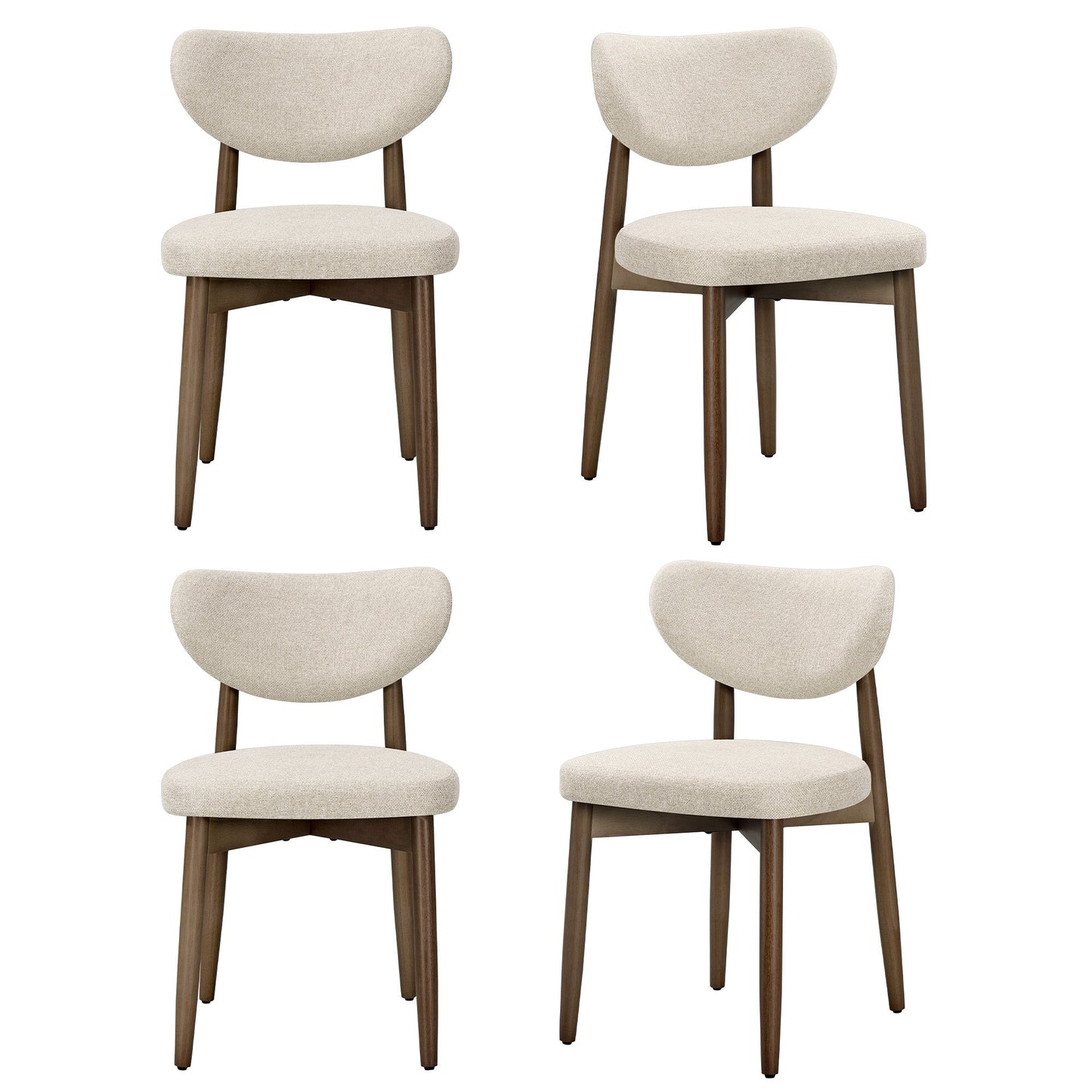 Wooden Dining Chairs Set of 2, Cappuccino Beige - image 39