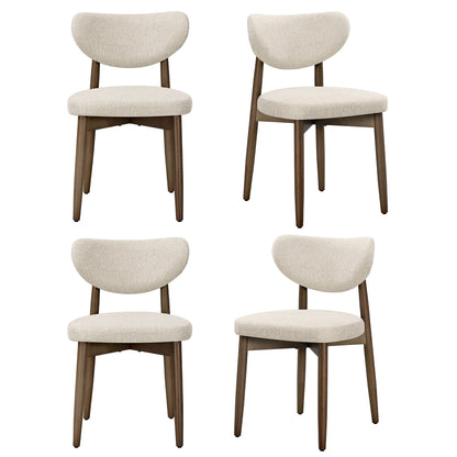 Wooden Dining Chairs Set of 2, Cappuccino Beige - image 12